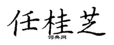 丁謙任桂芝楷書個性簽名怎么寫