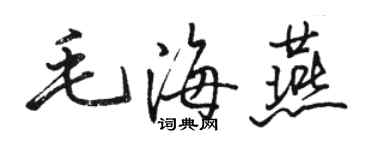 駱恆光毛海燕行書個性簽名怎么寫
