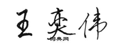 駱恆光王奕偉行書個性簽名怎么寫