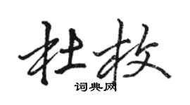 駱恆光杜枚行書個性簽名怎么寫