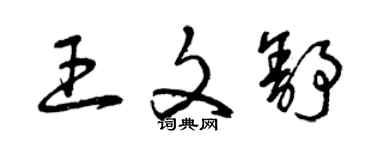 曾慶福王文舒草書個性簽名怎么寫