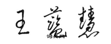 駱恆光王藍慧草書個性簽名怎么寫