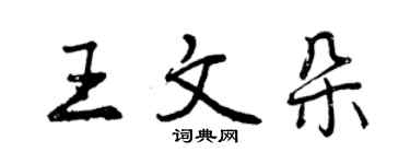 曾慶福王文朵行書個性簽名怎么寫