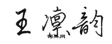 駱恆光王凜韻行書個性簽名怎么寫