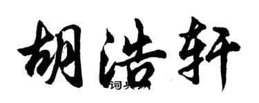 胡問遂胡浩軒行書個性簽名怎么寫