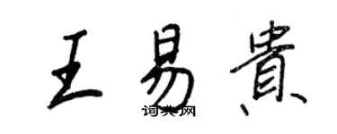 王正良王易貴行書個性簽名怎么寫
