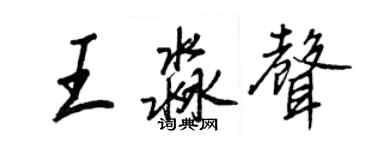 王正良王淼聲行書個性簽名怎么寫