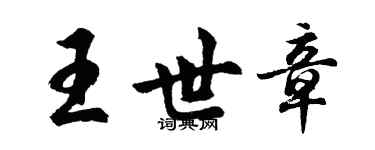 胡問遂王世章行書個性簽名怎么寫