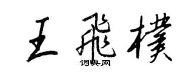 王正良王飛朴行書個性簽名怎么寫