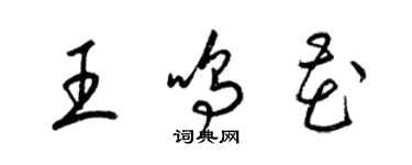 梁錦英王鳴花草書個性簽名怎么寫