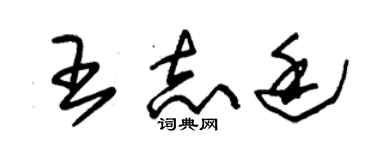 朱錫榮王志廷草書個性簽名怎么寫