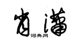 朱錫榮肖瀟草書個性簽名怎么寫