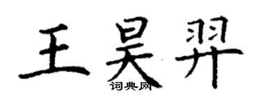 丁謙王昊羿楷書個性簽名怎么寫