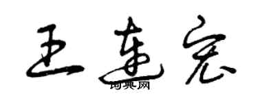 曾慶福王連宏草書個性簽名怎么寫