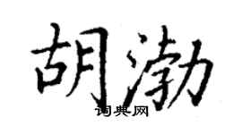 丁謙胡渤楷書個性簽名怎么寫