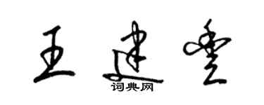 梁錦英王建豐草書個性簽名怎么寫