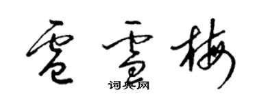 梁錦英盧雪梅草書個性簽名怎么寫