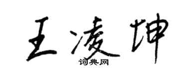 王正良王凌坤行書個性簽名怎么寫