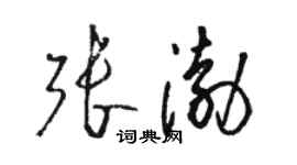 駱恆光張渤草書個性簽名怎么寫