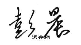 駱恆光彭晨草書個性簽名怎么寫