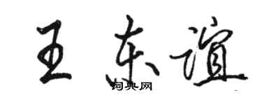 駱恆光王東誼行書個性簽名怎么寫