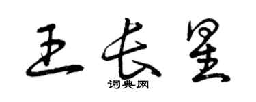 曾慶福王長星草書個性簽名怎么寫