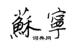 王正良蘇寧行書個性簽名怎么寫