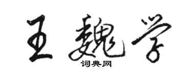 駱恆光王魏學行書個性簽名怎么寫