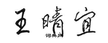 駱恆光王晴宜行書個性簽名怎么寫