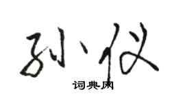 駱恆光孫儀行書個性簽名怎么寫