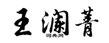 胡問遂王瀾菁行書個性簽名怎么寫