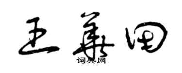 曾慶福王華田草書個性簽名怎么寫