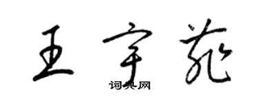 梁錦英王宇菲草書個性簽名怎么寫