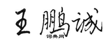駱恆光王鵬誠行書個性簽名怎么寫
