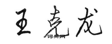 駱恆光王克龍行書個性簽名怎么寫