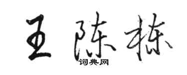 駱恆光王陳棟行書個性簽名怎么寫
