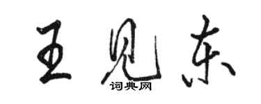 駱恆光王見東行書個性簽名怎么寫