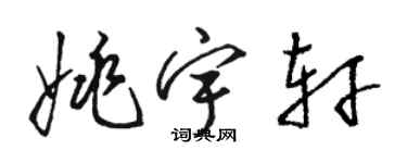 駱恆光姚宇軒草書個性簽名怎么寫