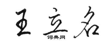 駱恆光王立名行書個性簽名怎么寫