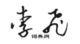 駱恆光李飛草書個性簽名怎么寫