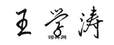 駱恆光王學濤行書個性簽名怎么寫