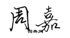 駱恆光周嘉行書個性簽名怎么寫