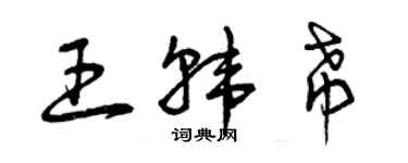 曾慶福王韓希草書個性簽名怎么寫