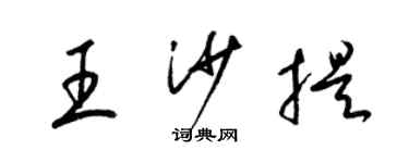 梁錦英王沙提草書個性簽名怎么寫