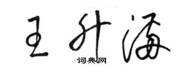 駱恆光王升滿草書個性簽名怎么寫