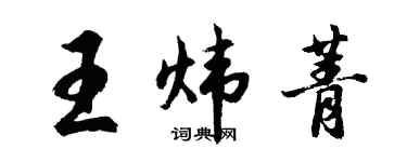 胡問遂王煒菁行書個性簽名怎么寫