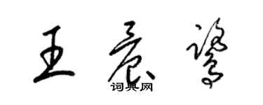 梁錦英王晨鷺草書個性簽名怎么寫