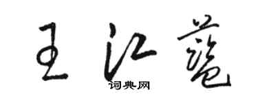 駱恆光王江藍草書個性簽名怎么寫