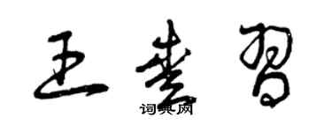 曾慶福王愛習草書個性簽名怎么寫