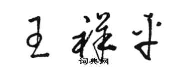 駱恆光王祥平草書個性簽名怎么寫